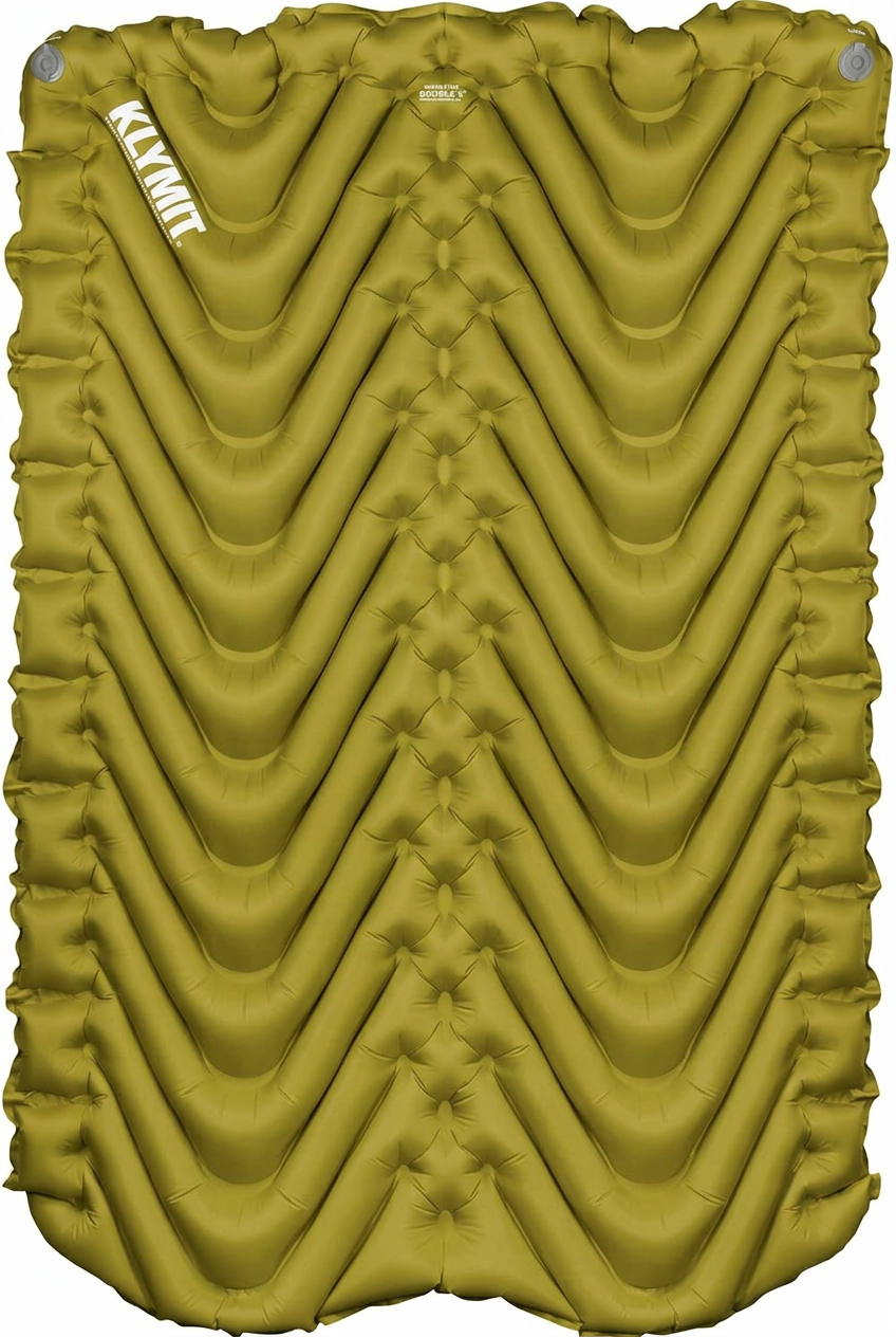 COLOR VERDE-Klymit Colchoneta inflable con aislamiento doble V para acampar, senderismo ligero y mochilero cama de aire para clima frío