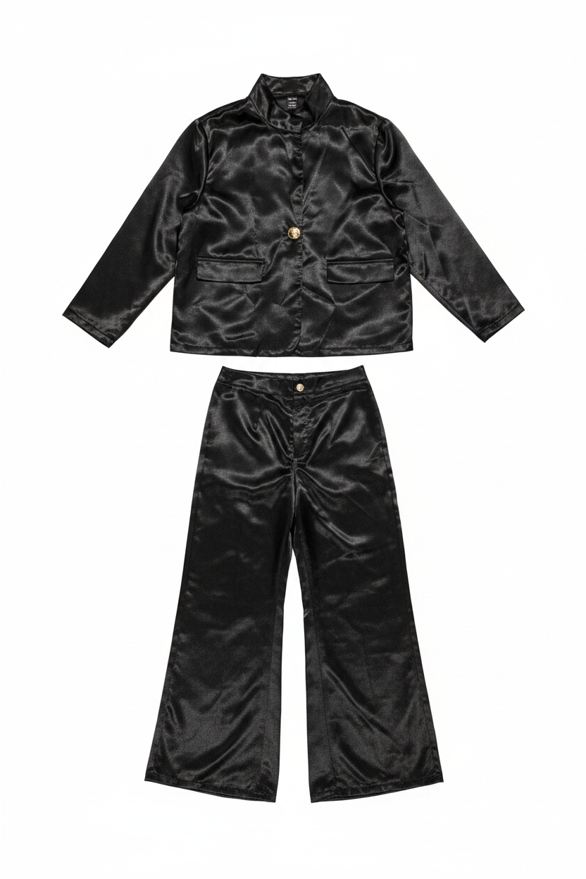 Conjunto negro satinado sin modelo