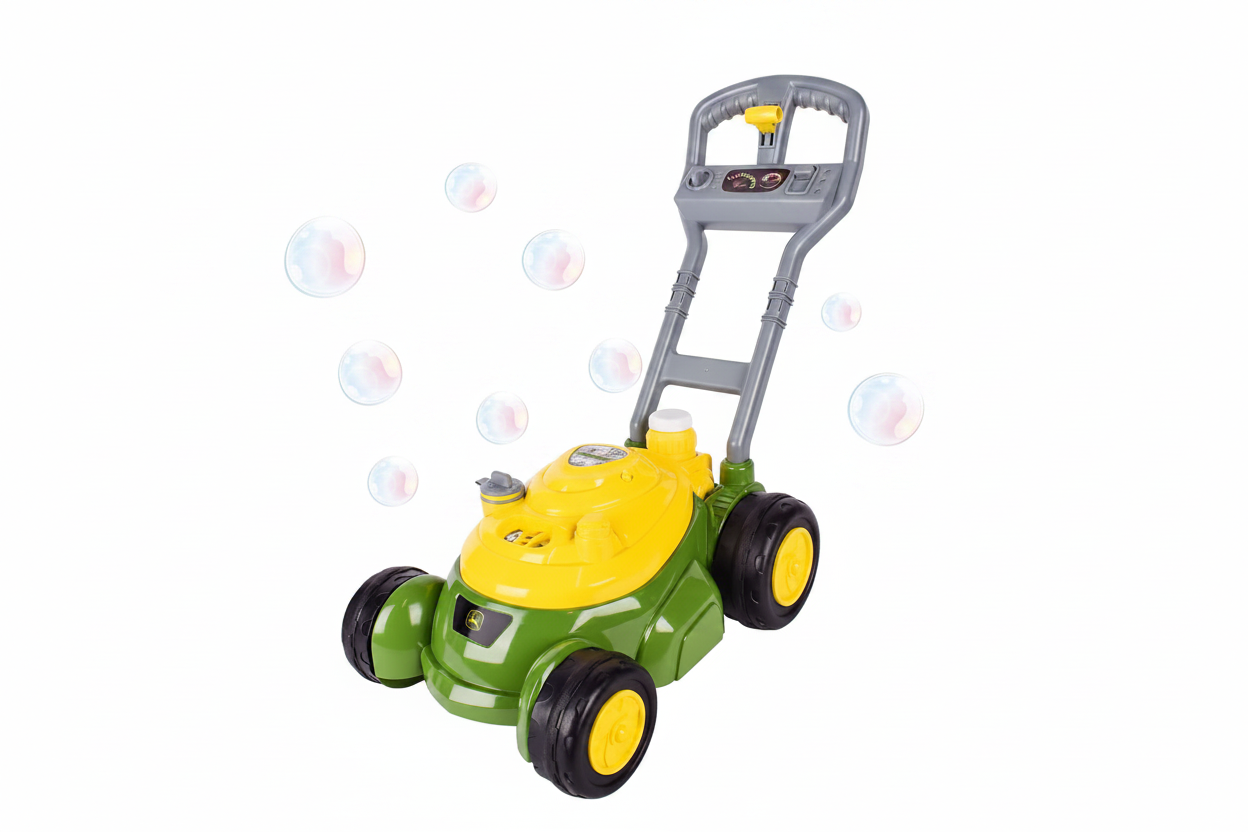 ⚠️ NO CONTIENE EL TARRO DE BURBUJAS | John Deere Cortacésped de Burbujas para Niños, Máquina Sopladora de Burbujas