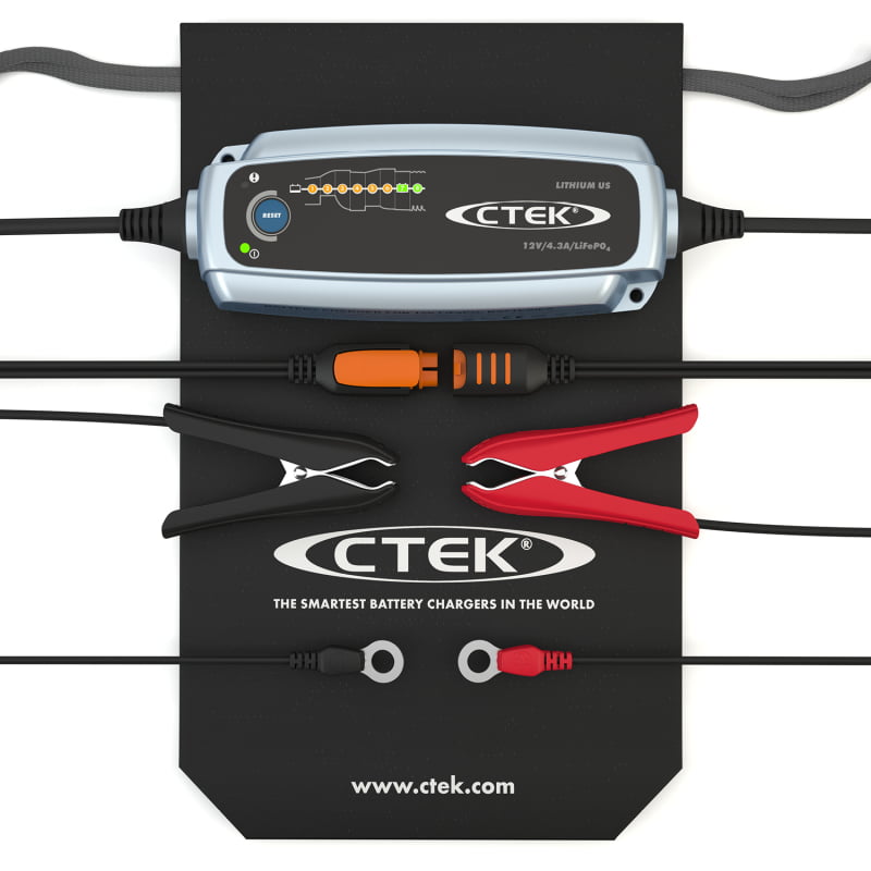 Cargador de Baterías CTEK 56-926 Lithium US – Automático para Litio LiFePO4, Carga y Mantenimiento