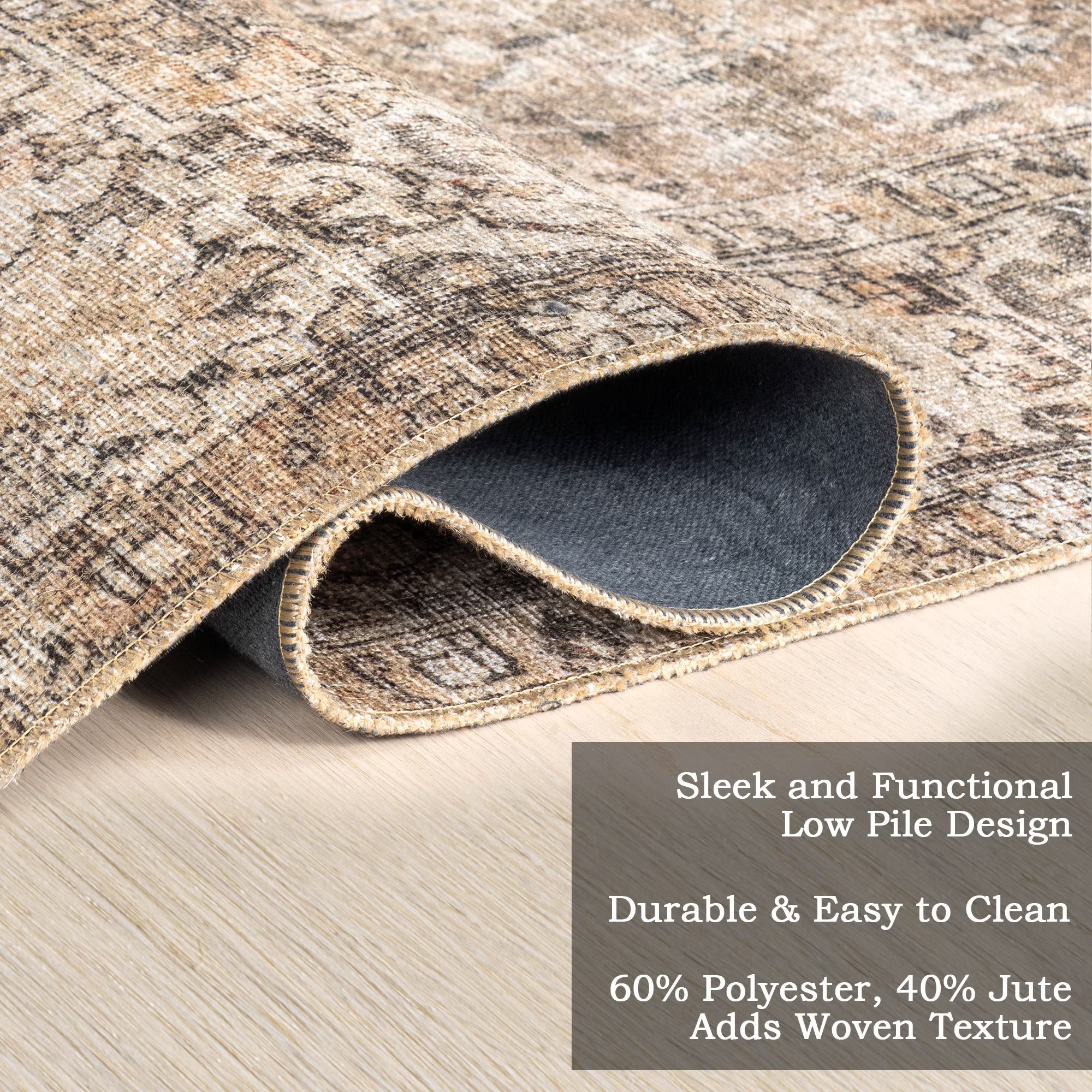 Nuloom Hillstone Alfombra Pasillera Vintage con Medallón 2'8" x 8' | Elinda Beige Oscuro