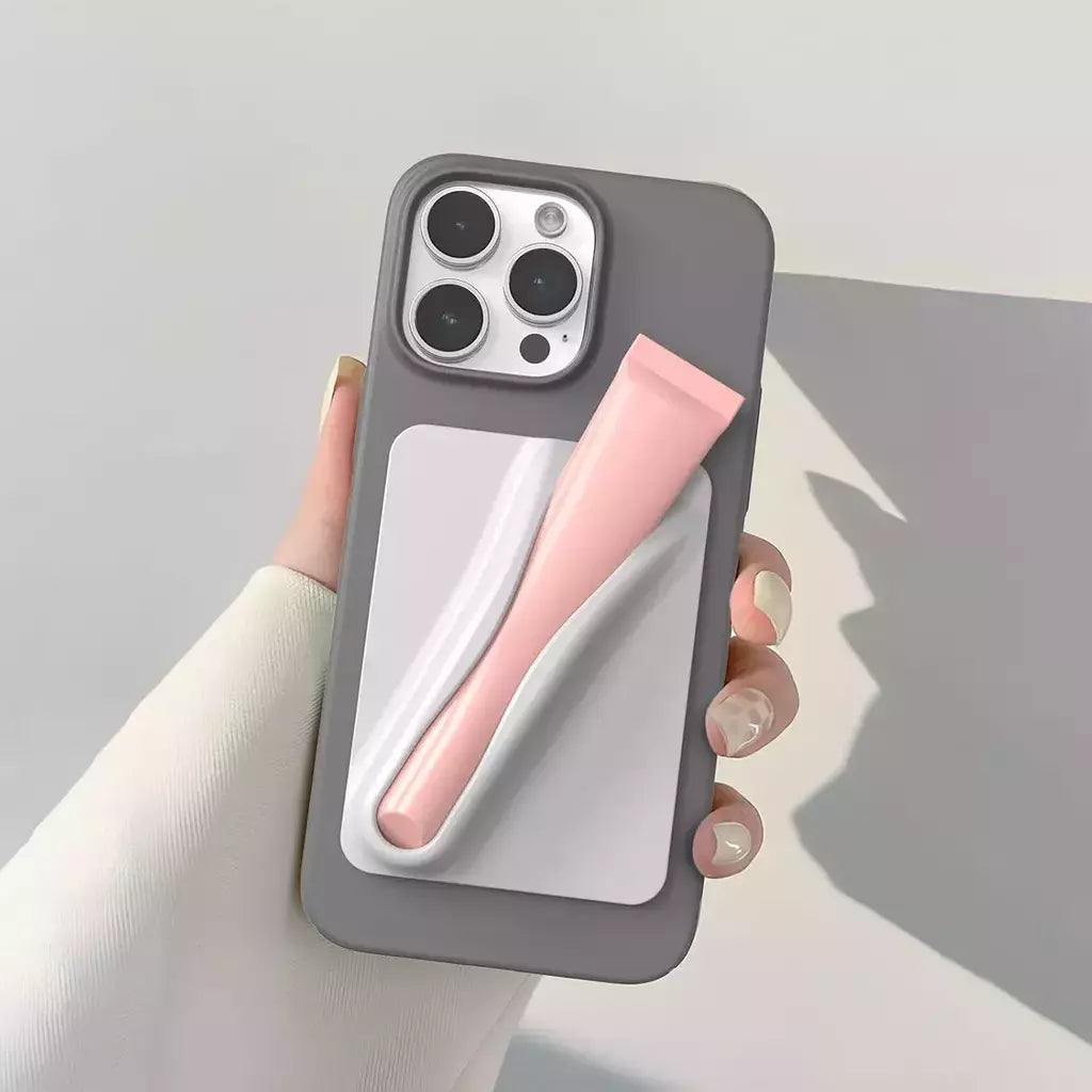 Soporte de lápiz labial portátil para teléfono, adhesivo universal para teléfono, accesorio funcional para teléfono móvil para mujeres, organizador de maquillaje