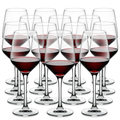 Set de 12 copas para vino transparentes de tallo largo para una mesa elegante