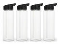 botellas plásticas deportivas transparentes (cilindros o pachones) articulo viene como se muestra en la segunda imagen ) contiene 4 unidades