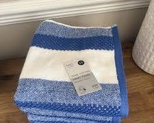 set de toallas de baño de microfibra de felpa a rayas (Striped Microfiber Bath Towel Set)