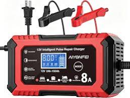 cargador de batería inteligente de 12V y 8A con función de reparación por pulsos (Pulse Repair) ( ARTICULO VIENE COMO SE MUESTRA EN LA IMAGEN 2 Y 3