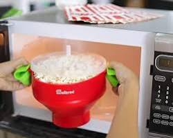 tazón de silicona plegable para hacer palomitas de maíz en el microondas,