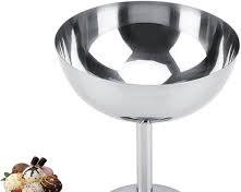 Juego de 6 Copas de Postre / Helado de Acero Inoxidable con Pie Alto,