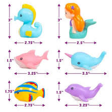 juguetes de baño con luces LED de la marca Tub Works llamado Mermaid Lagoon Light Up Bath Toys (paquete de 6)