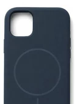 funda protectora de silicona líquida en color azul oscuro para iphone 17.