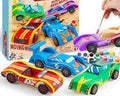 Kit de Manualidades para Construir y Pintar 4 Carros de Carreras de Madera Klever Kits (Modelo 60108)