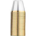 100 vasos de plástico desechables con borde dorado