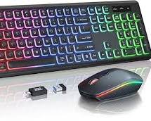 combo inalámbrico de teclado y mouse retroiluminado Trueque KM42 Pro