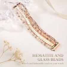faja o pulsera de cuentas de cristal multicapa para reloj inteligente (Smartwatch)