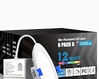 caja de 12 paneles de luces LED empotrables de 6 pulgadas de la marca Ensenior