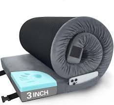 Colchoneta para catre de camping CYMULA de 5 cm (2 pulgadas) de espuma viscoelástica, colchoneta para catre plegable, equipo de camping portátil enrollable para acampar en coche, tienda de campaña de viaje, base antideslizante e impermeable #2796