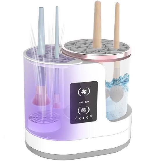 Máquina eléctrica limpiadora de brochas de maquillaje con funciones automáticas de limpieza y secado. Brocha de maquillaje portátil para amantes del maquillaje.