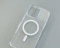 estuche protector transparente con tecnología MagSafe de la marca Miracase para iPhone 13-16 normal y plus.