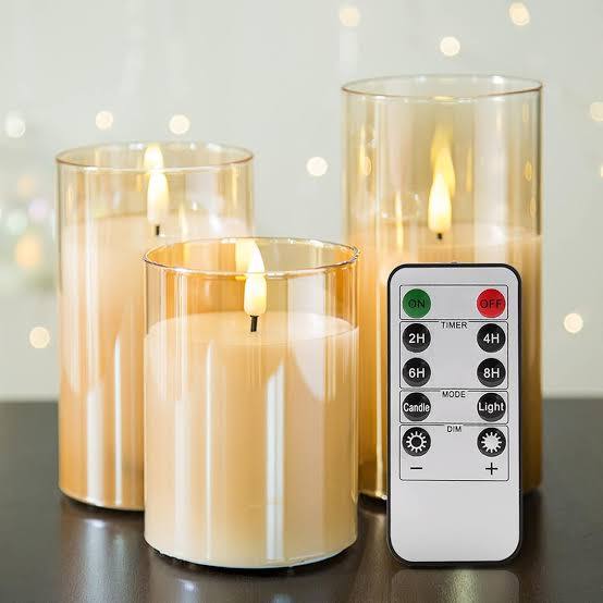 set de velas de iluminación LED sin llama de la marca premium Eywamage.