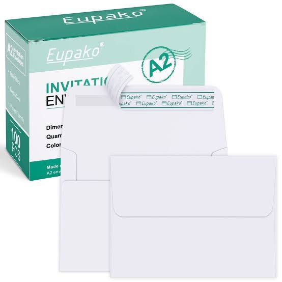 sobres de invitación blancos Eupako tamaño A2.