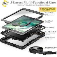 funda protectora de tres capas con rotación de 360° para tabletas, que incluye soporte giratorio, correa de mano y correa para el hombro.   Mercado Libre  +4
