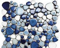 mosaico de porcelana esmaltada con diseño de piedras de río o guijarros