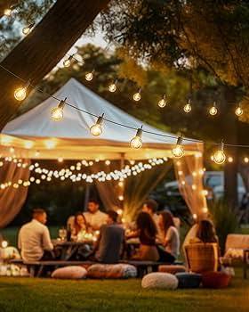 luces decorativas para exteriores e interiores de la marca Brightown, específicamente el paquete de 29 pies (8.8 metros) con 12 bombillos