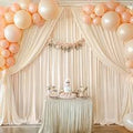 juego de cortinas de fondo color melon de tela suave para evento con luces calidas