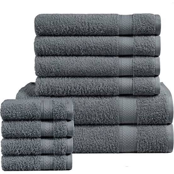 Set de toallas multiuso gris oscuro grande 4, mediana 4 y peque 8