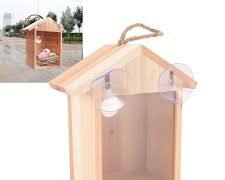 Kit de Manualidades Rústicas de Jardín – Casitas de Madera para Pájaros y Comederos Tubulares Plásticos | Decoración Exterior