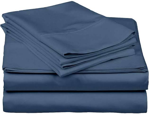 juego de sábanas para cama de color azul acero (o azul petróleo liso),( VIENEN  4 PIEZAS )