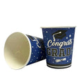 paquete de vasos de papel desechables para fiesta de graduación ( ARTICULO VIENE COMO SE MUESTRA EN LA SEGUNDA IMAGEN ) 100 UNIDADES NO TRAE TAPA