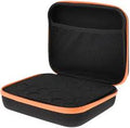 estuche rígido portátil de EVA con cremallera naranja, diseñado para organizar y proteger botellas de aceites esenciales.