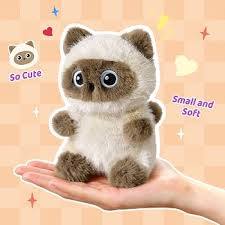 peluche de gato siamés de diseño redondeado (estilo Kawaii)