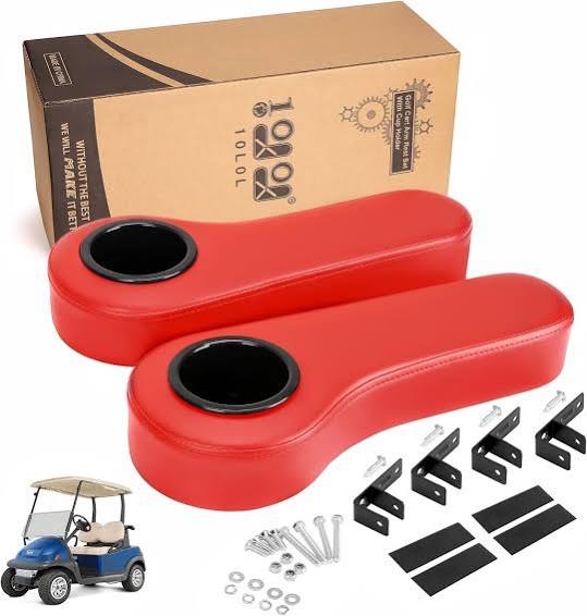 Juego de apoyabrazos con portavasos integrado para asientos traseros de carritos de golf de la marca 10L0L.