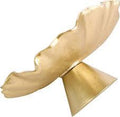 tazón o fuente decorativa de pedestal con acabado dorado metálico, ( ARTICLO VIENE COMO SE MUESTRA EN LA IMAGEN 2-3 Y 4
