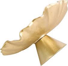 tazón o fuente decorativa de pedestal con acabado dorado metálico, ( ARTICLO VIENE COMO SE MUESTRA EN LA IMAGEN 2-3 Y 4