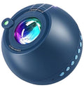 proyector de galaxias y planetario de luz nocturna para habitaciones con luces led color azul oscuro.