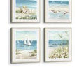 set de 4 cuadros decorativos de arte costero enmarcados