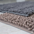 alfombra de baño de microfibra tipo Chenille (también conocida popularmente como alfombra de fideos o de burbujas ( imagenes ilustrativas