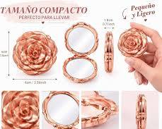 Kit de regalo de 23 mini espejos con relieve de rosa y cuerda decorativa.