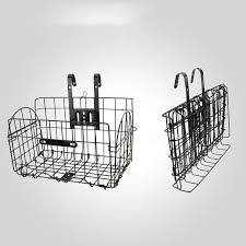 cesta metálica plegable de alambre negro para bicicleta ( articulo viene como se muestra en la segunda imagen )