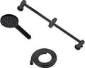 kit de ducha de mano con barra deslizante ajustable en acabado negro mate