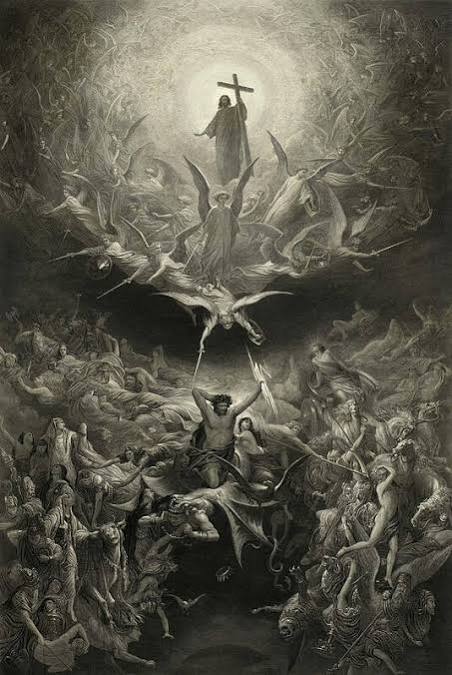 enmarcada de la célebre pintura épica religiosa titulada El triunfo del cristianismo sobre el paganismo CUADRO IGULA A LA SEGUNDA IMAGEN