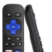 dos controles remotos de repuesto idénticos compatibles con televisores inteligentes que integran el sistema Roku TV