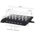 Estación de Carga Múltiple 6 Puertos 20W con 6 Cables – Carga Rápida para iPhone, iPad, Móviles y Tabletas Apple | Color Negro