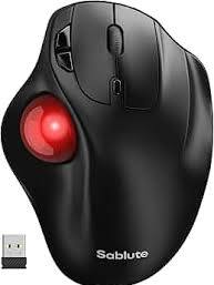 SABLUTE MAM2 Ergonomic Trackball Mouse. con cable usb a c y usb suelto.