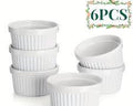 juego de 6 moldes ramequines de porcelana o cerámica estriada