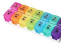 organizador de pastillas semanal de doble toma (Pastillero AM/PM) ( ARTICULO VIENE COMO SE MUESTRA EN LA IMAGEN 2 Y 3