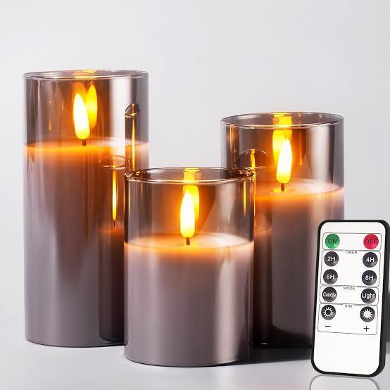 caja de velas sin llama (Flameless Candles) de la marca Amazon Basics COLOR BLANCO